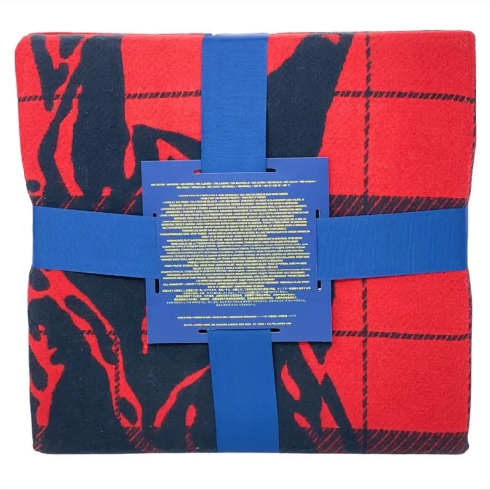 POLO Ralph Lauren Oakwood Big Pony Red Black Throw